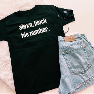 Alexa Block His Number Black Champion T-sh…